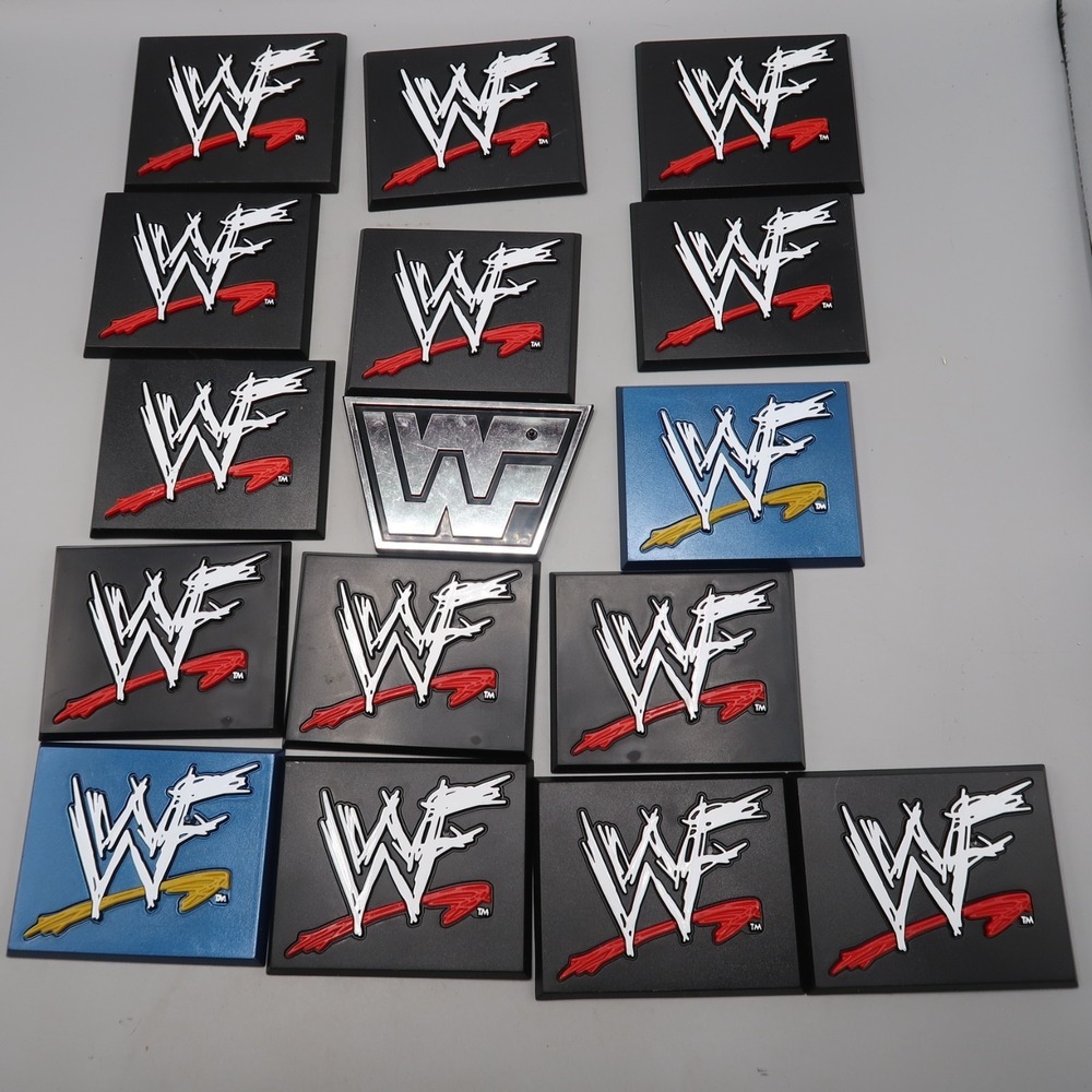 WWE Jakks BCA Wrestling Figure Base Stands Logo Stand WWF Lot of 16